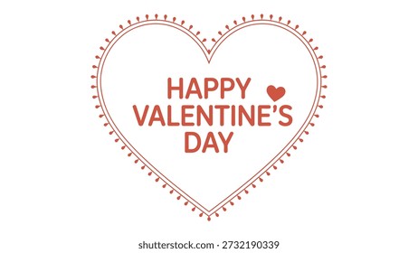 Heart-Framed Valentine’s Day Typography – Festive Red Design Featuring “Happy Valentine’s Day” Message