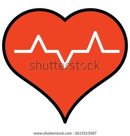 hearth beat Filled outline icon. Editable stroke.
