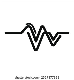 Icono del latido del corazón, icono del Vector del cardiograma