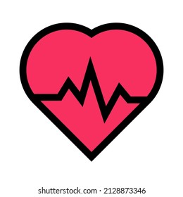 Hearth beat line icon, health medical heartbeat symbol isolated on white background, hospital logo, vector illustration.