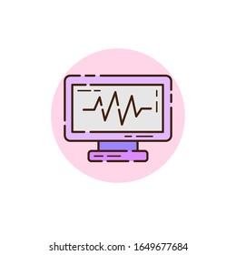 hearth beat monitor icon for healt care theme with line design style