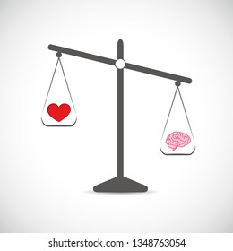 Hearth And Brain In Balance Vector Illustration