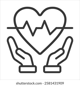 Hearth Care Icon Vector Illustration Outline