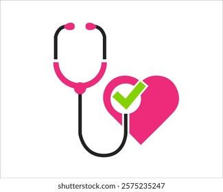 hearth care logo designs with stethoscope
