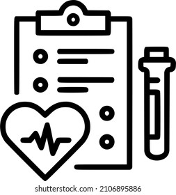 Hearth and checklist, analyzing icon. Medicine reporting. Part of the Medical Icon set
