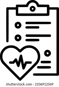 Hearth and checklist, analyzing icon. Medicine reporting. Part of the Medical Icon set