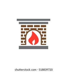 Hearth, Fireplace icon vector, filled flat sign, solid colorful pictogram isolated on white, logo illustration