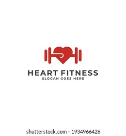 Hearth Fitness logo design template. Sport icon logotype vector
