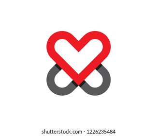 hearth forming letter x