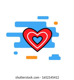 Hearth  icon trendy modern concept of  relationship of people    on a white background.Symbol  feelings, souls,icon love, sign emotion.Flloating heart icon decorative