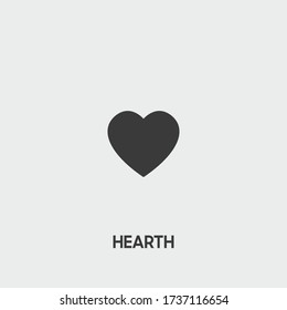 Hearth Icon. Hearth Vector On Gray Background