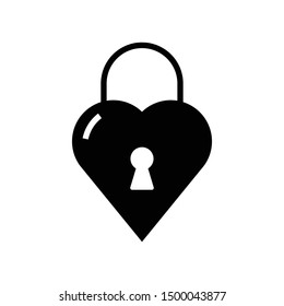 Hearth Lock Icon Vector Symbol Design Illustration