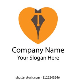 a hearth logo with pen inside show how the company or institution love to write study and research