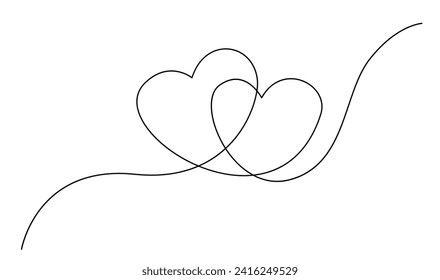 Plantilla de ilustración de escritura a mano de línea continua de amor de HW