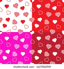 hearth love seamless pattern decorative bundle set