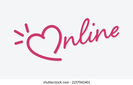 Hearth online vector logo design 