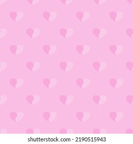 Hearth pattern on pink background. Seamless pattern
