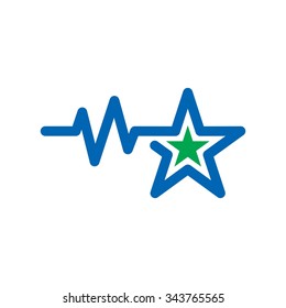 hearth pulse beat logo vector.