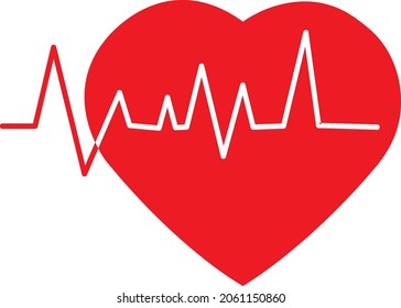 hearth pulse icon, on white background editable.eps