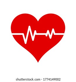 símbolo de icono de impulso de corazón vector sobre fondo blanco