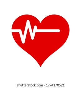 Hearth Pulse Icon Symbol Vector On White Background