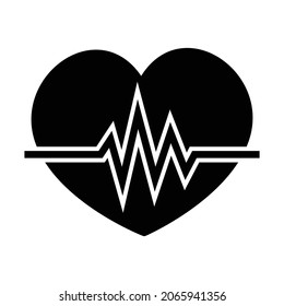 Herzimpuls Symbol, Vektorzeichen und Symbole.