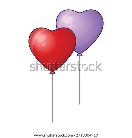 hearth shape birthday balloons element