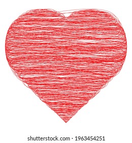 Hearth shape with scribble, doodle style
