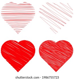 Hearth shape with scribble, doodle style