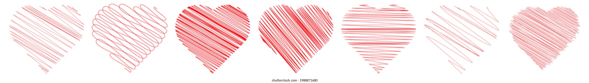 Hearth shape with scribble, doodle style
