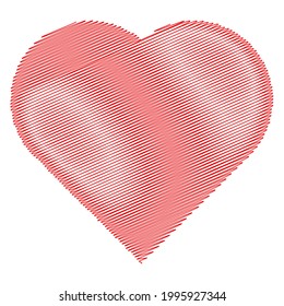 Hearth shape with scribble, doodle style