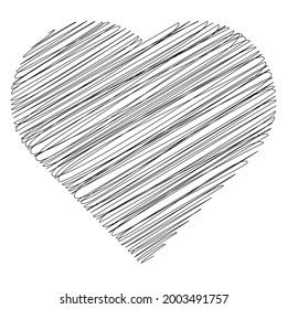 Hearth shape with scribble, doodle style