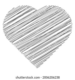 Hearth shape with scribble, doodle style
