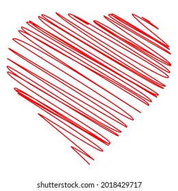 Hearth shape with scribble, doodle style