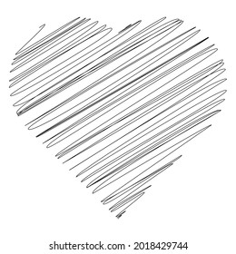 Hearth shape with scribble, doodle style