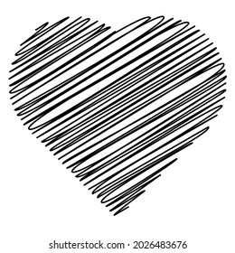 Hearth shape with scribble, doodle style