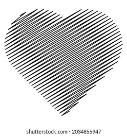 Hearth shape with scribble, doodle style