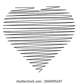 Hearth shape with scribble, doodle style