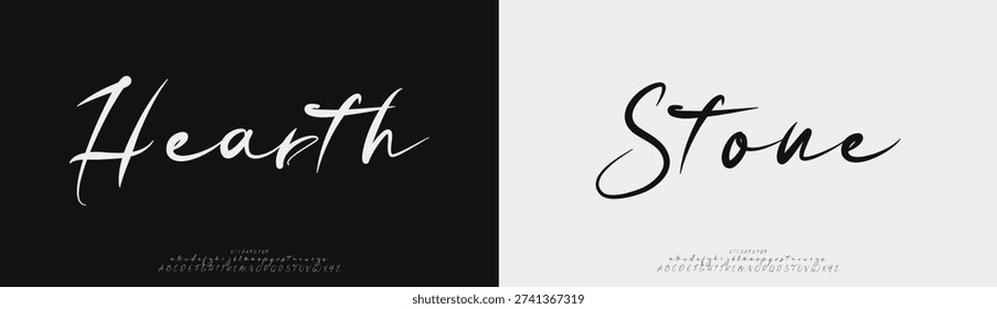Hearth Stone, Script Font Calligraphy Logotype Brush Font Type Font lettering handwritten
