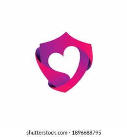 Hearth template logo, love vector logo