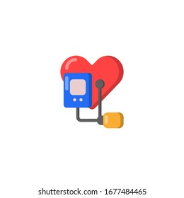 Hearth Test Diagnose Icon, Logo, Vector