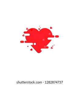 Hearth. Valentine Day. Vector icon illustration Flat design