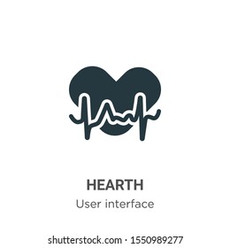 Hearth vector icon on white background. Flat vector hearth icon symbol sign from modern user interface collection for mobile concept and web apps design.