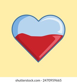 Hearth vector illustration isolated on white background. Blood drop with plus heart shape. Blood donation concept. Blood donation logo. Vector illustration.