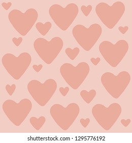 Hearths Pattern, Coral Pink Love Design