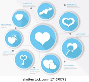 Hearth,Valentine design,Blue version,vector