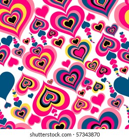 heartl seamless pattern in retro style