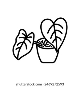 Heartleaf Philodendron Isolated Icon, vector illustration