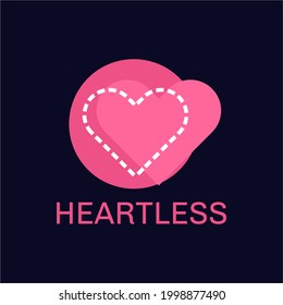 Heartless Love abstract logo concept design illustration