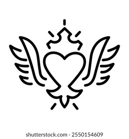 Icono de tatuaje sin corazón en estilo lineal 